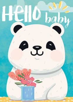 Hello Baby Panda Greeting Card- Greeting Cards