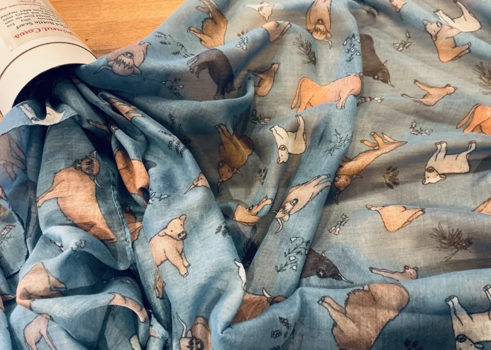 Highland Cows Recycled Bottle Scarf- Scarves & Wraps