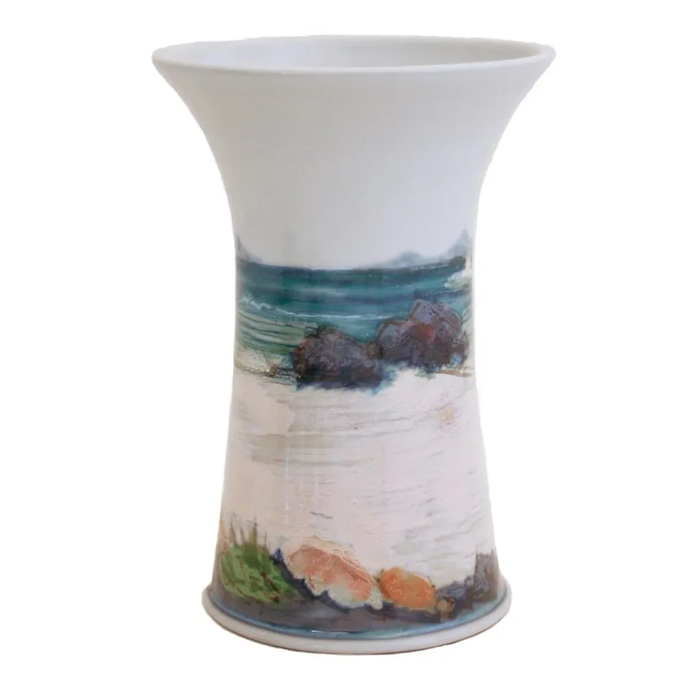 Highland Stoneware Seascape Medium Cylinder Vase- Vases|Highland Stoneware
