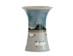 Highland Stoneware Sheep Small Cylinder Vase- Vases|Highland Stoneware
