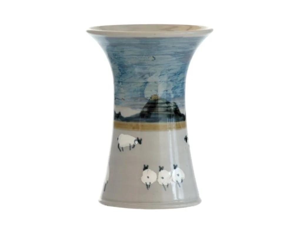 Highland Stoneware Sheep Small Cylinder Vase- Vases|Highland Stoneware