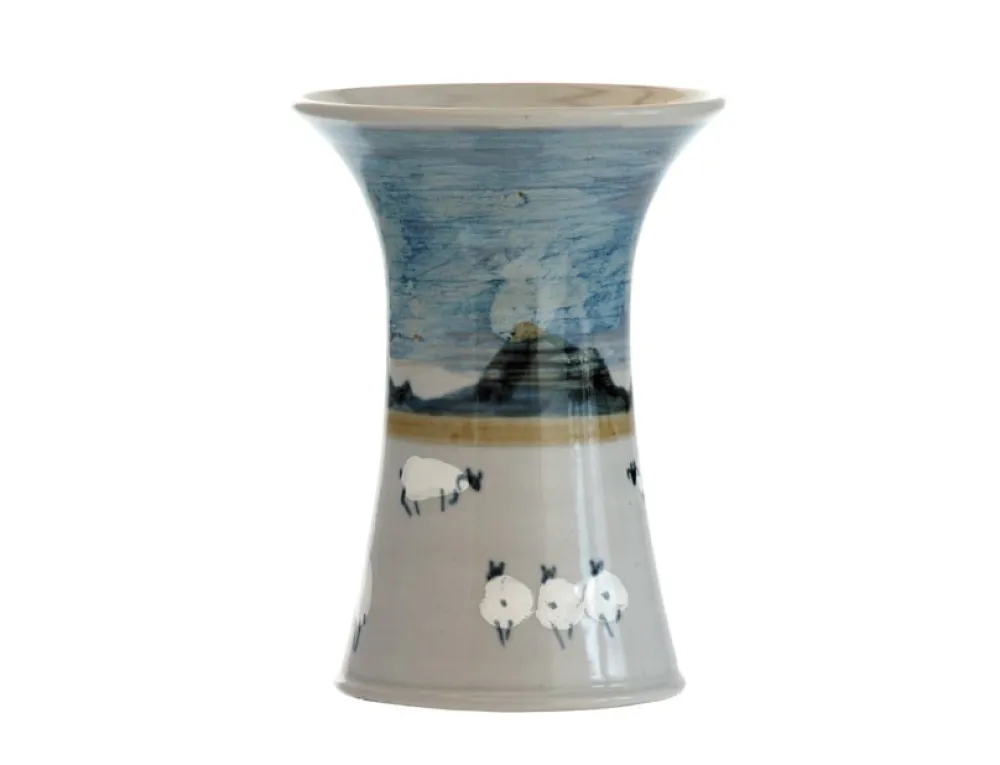 Highland Stoneware Sheep Small Cylinder Vase- Vases|Highland Stoneware