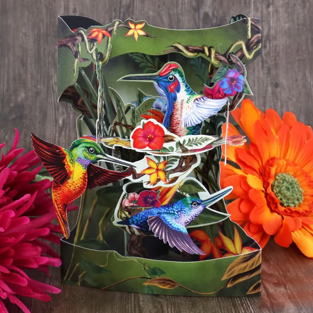 Hummingbirds Swing Card- Greeting Cards