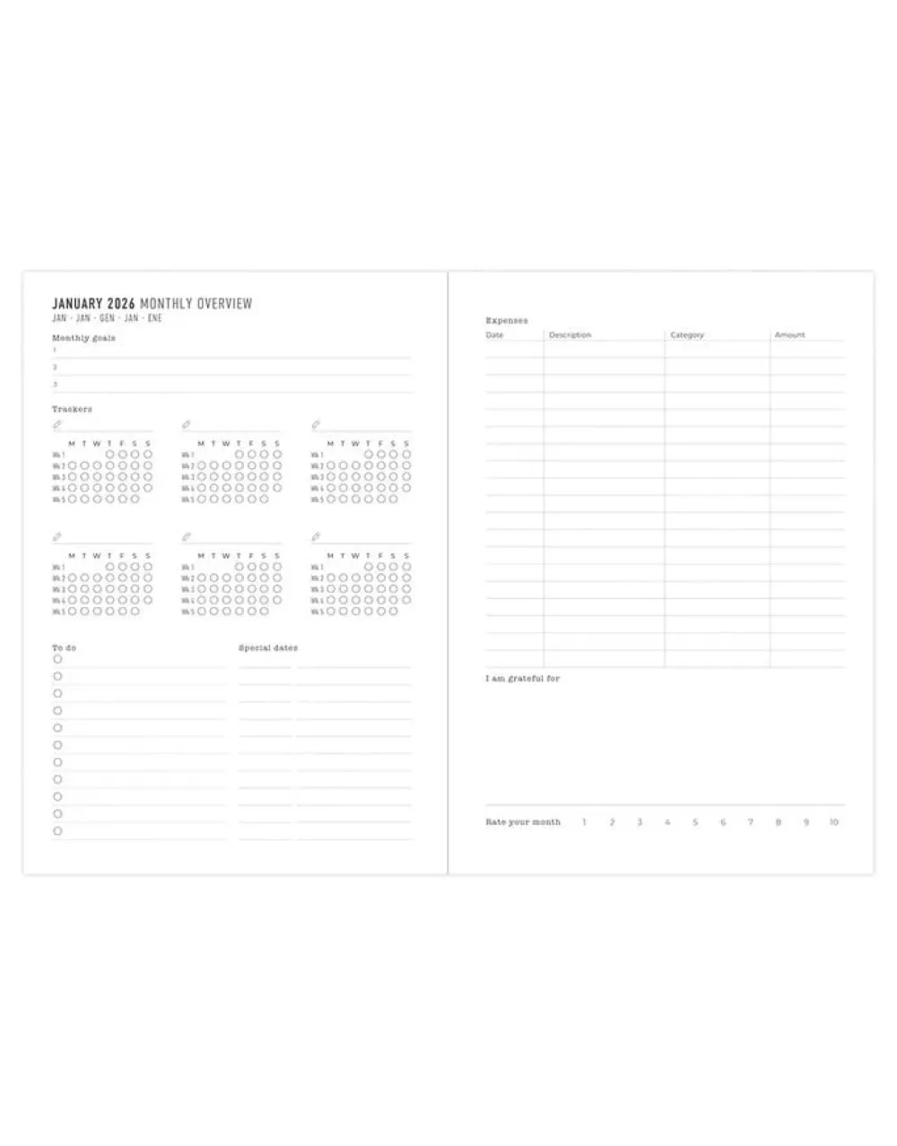 Inspire A5 Week to View Planner 2026, Navy- Journals & Other Stationery