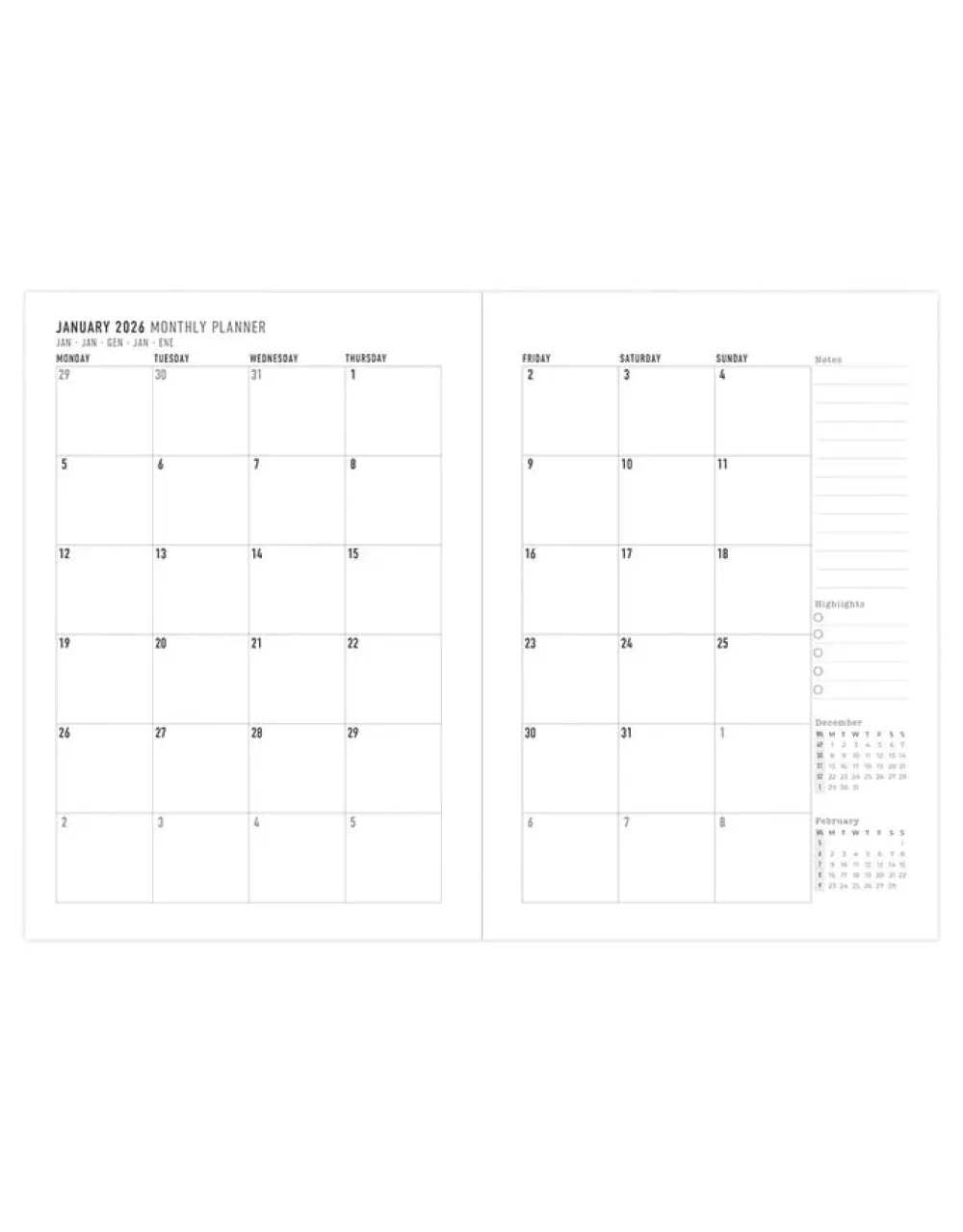 Inspire A5 Week to View Planner 2026, Navy- Journals & Other Stationery