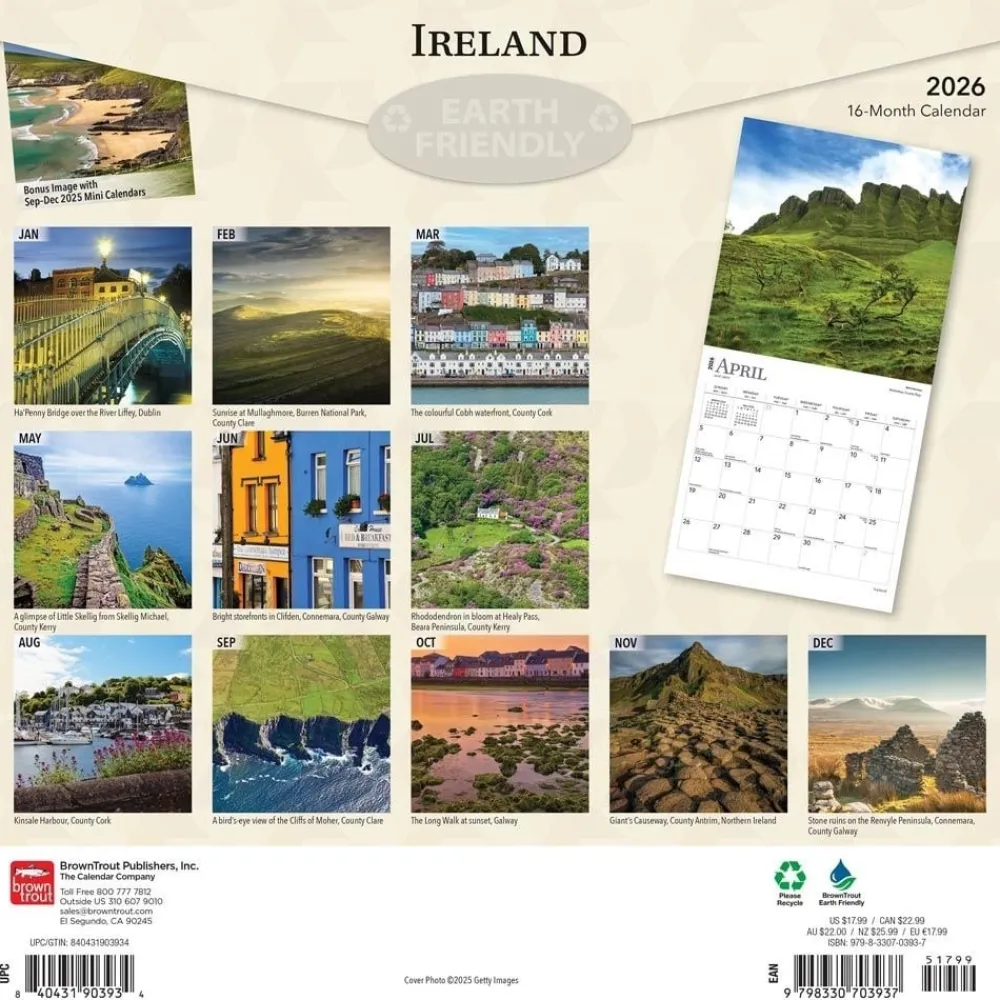 Ireland 2026 Square Wall Calendar- Calendars