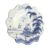 Isis Ceramics Blue Playful Monkeys Scalloped Tea Plate (Clement)- Isis Ceramics|Tea Plates