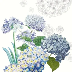 Jardin de Bretagne Bleu Cotton Napkin- Cotton Napkins