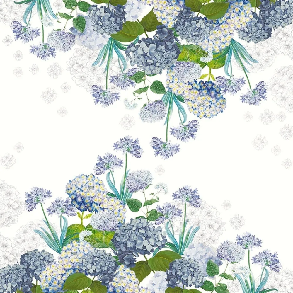 Jardin de Bretagne Bleu 67" Square Tablecloth- Tablecloths