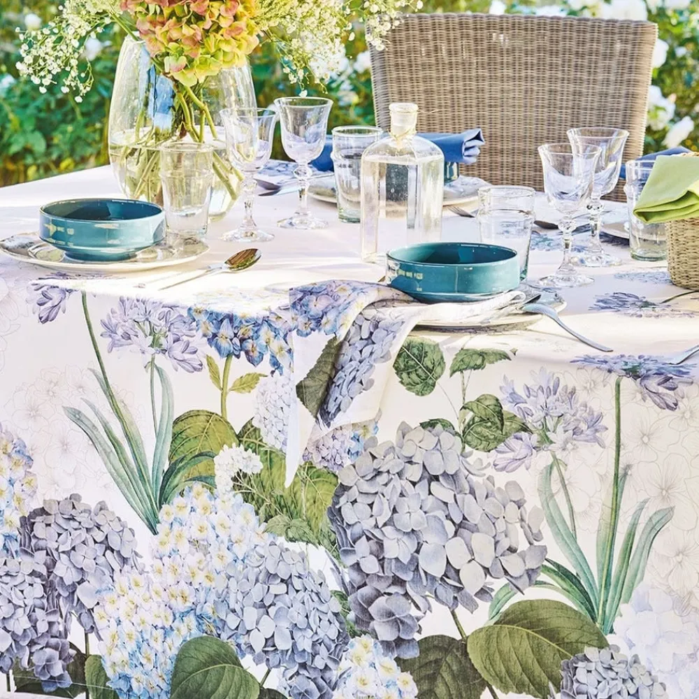 Jardin de Bretagne Bleu 67" Square Tablecloth- Tablecloths