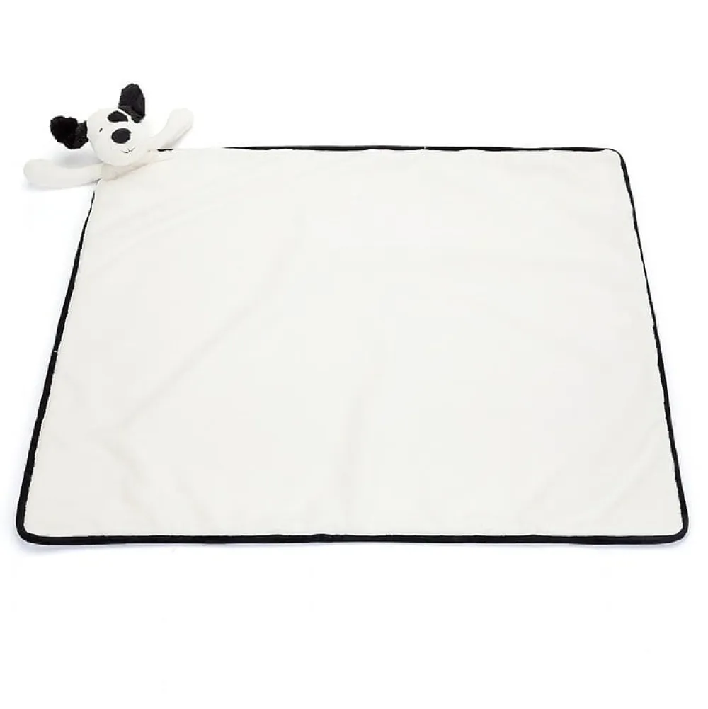 Jellycat Bashful Black & Cream Puppy Blankie- Soft Toys|Toys