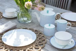 Jo Deakin Ebb Blue & Turquoise Milk Jug- Creamers & Sugar Bowls