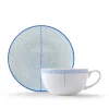 Jo Deakin Ebb Blue & Turquoise Teacup & Saucer- Teacups & Saucers