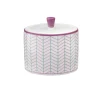 Jo Deakin Ebb Pink & Turquoise Sugar Bowl- Creamers & Sugar Bowls