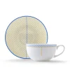 Jo Deakin Ebb Yellow & Blue Teacup & Saucer- Teacups & Saucers