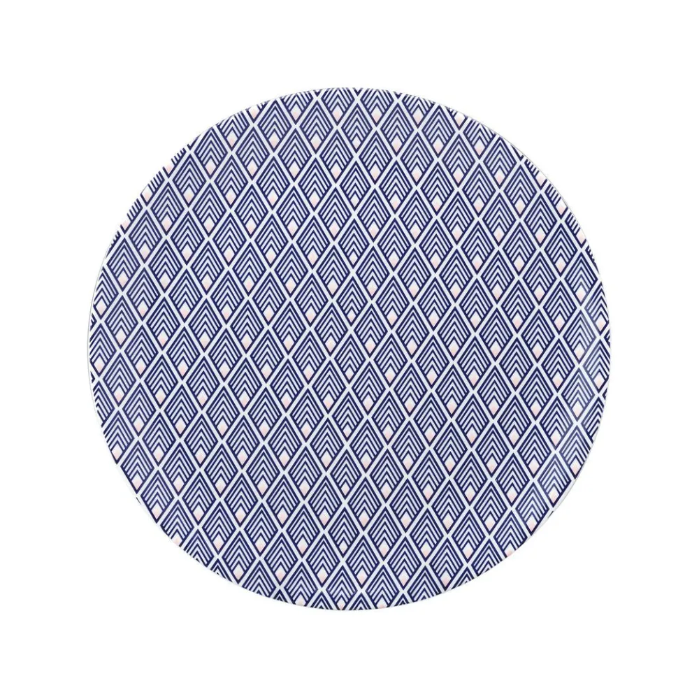Jo Deakin Gatsby Tea Plate (Blue & Blush Pink)- Tea Plates
