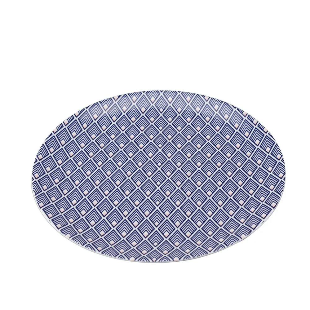 Jo Deakin Gatsby Tea Plate (Blue & Blush Pink)- Tea Plates