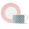 Jo Deakin Peacock Teal & Blush Pink Cup (Blush Saucer)- Teacups & Saucers