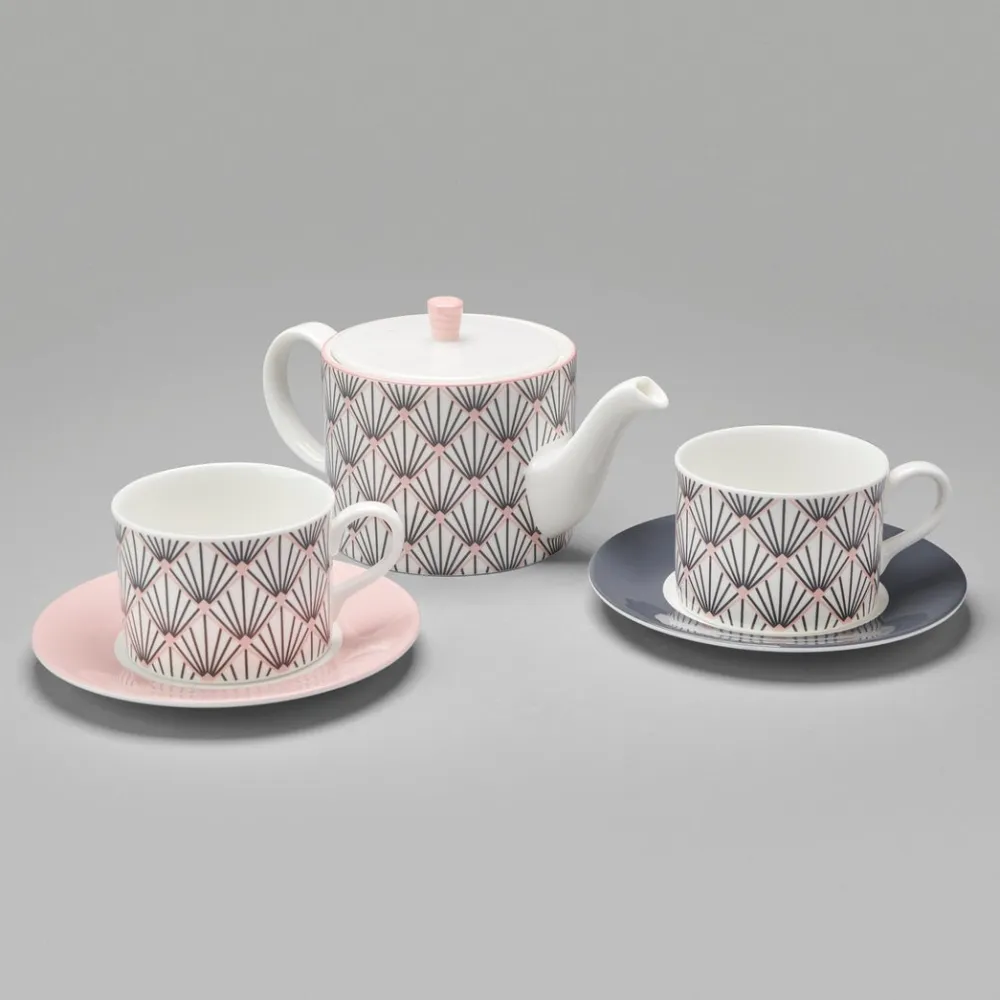 Jo Deakin Zighy Teapot in Grey & Blush Pink- Teapots