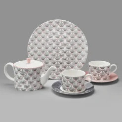 Jo Deakin Zighy Teapot in Grey & Blush Pink- Teapots
