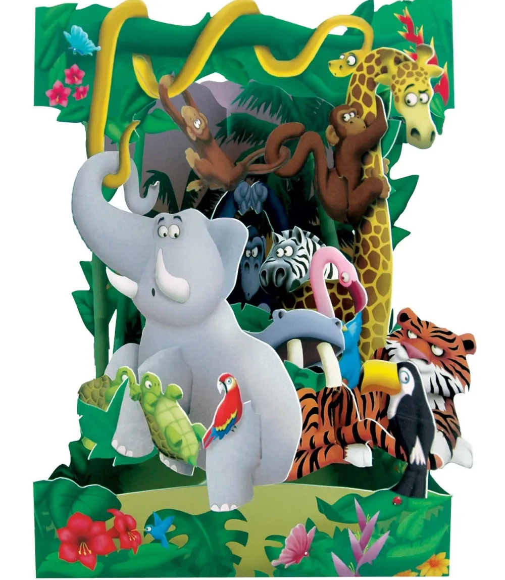 Jungle Animals Swing Card- Greeting Cards