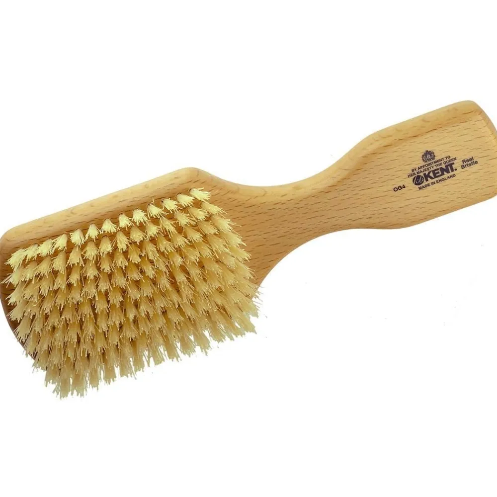 Kent OG4 Beechwood & Pure White Bristle Hair Brush- Brushes & Combs|Beard & Mustache Care