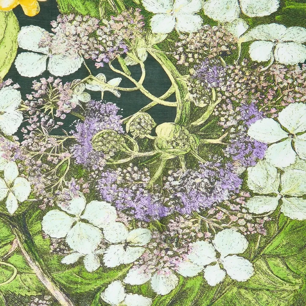 KEW Hydrangea Print Lime Long Kimono- Robes, Nightgowns & Dresses