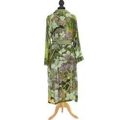 KEW Hydrangea Print Lime Robe Gown- Robes, Nightgowns & Dresses