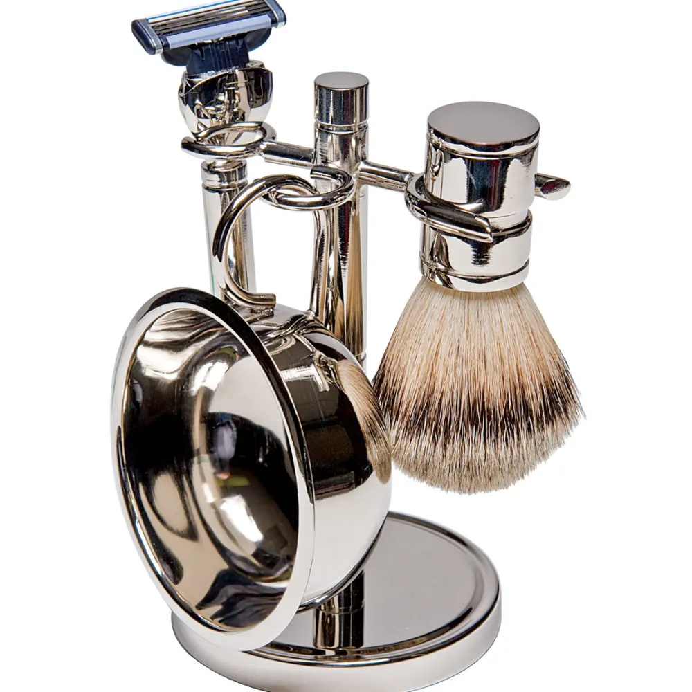 Kingsley Silver Plated Shave Set SB-670- Shaving Sets