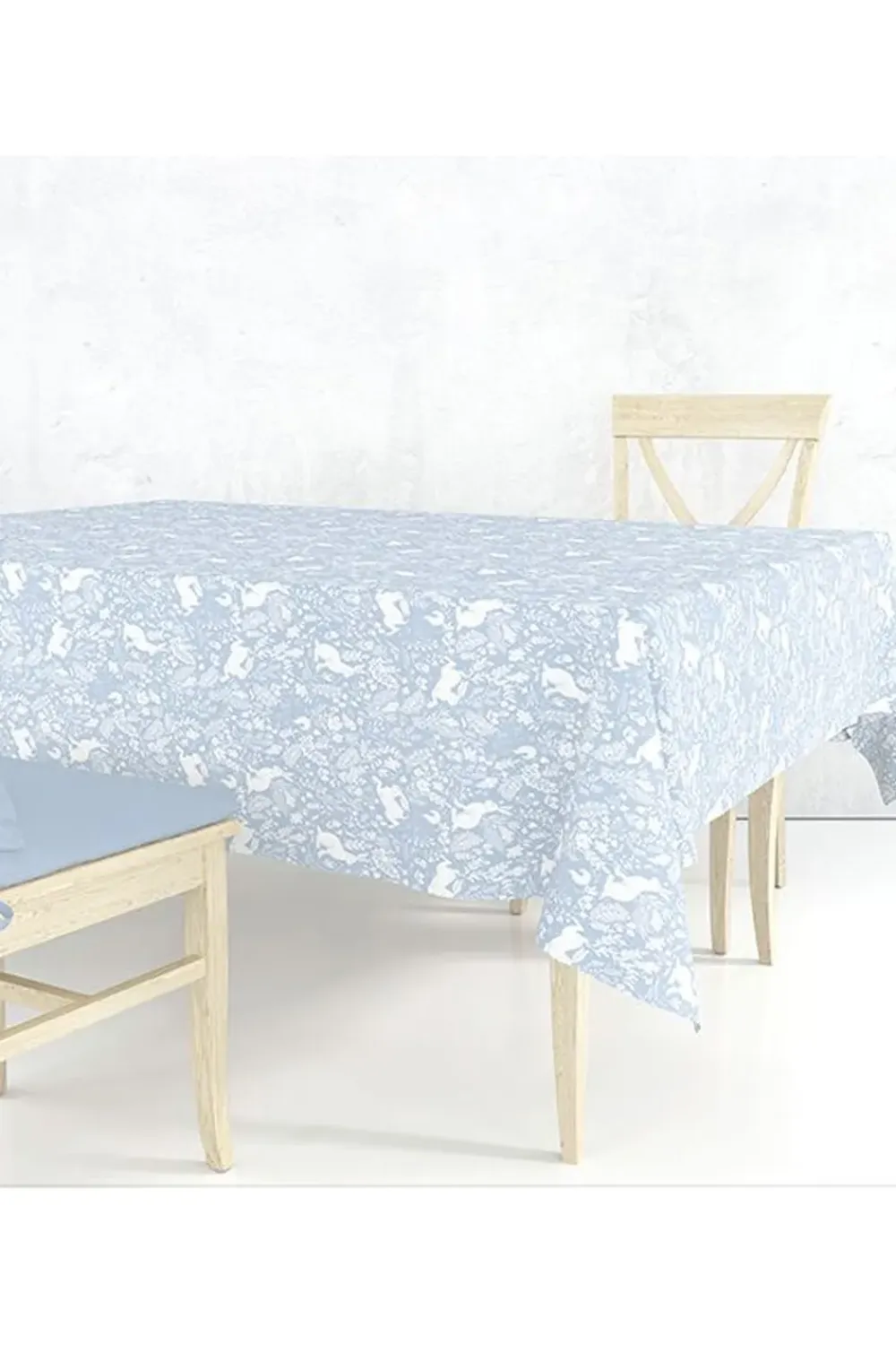 Le Chateau Textiles William Morris Gallery Forest Life Blue 52" Square Acrylic Tablecloth- Tablecloths