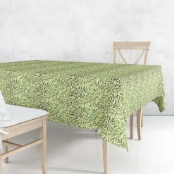 Le Chateau Textiles William Morris Gallery Willow Boughs Green Square Acrylic Tablecloth- Tablecloths