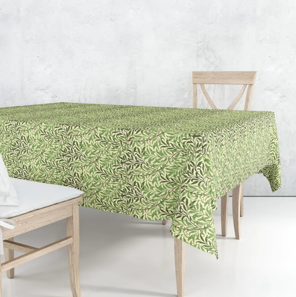 Le Chateau Textiles William Morris Gallery Willow Boughs Green Square Acrylic Tablecloth- Tablecloths