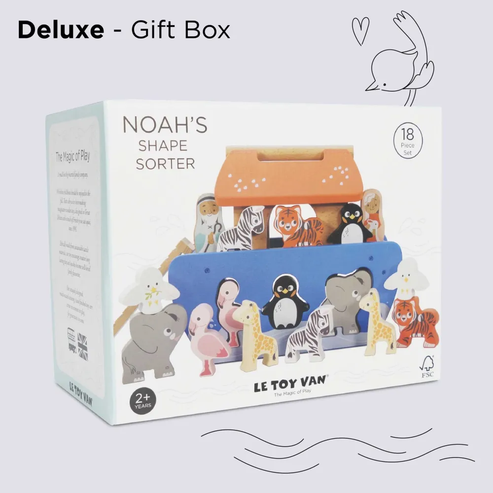 Le Toy Van Noah's Ark & Animals Shape Sorter- Toys