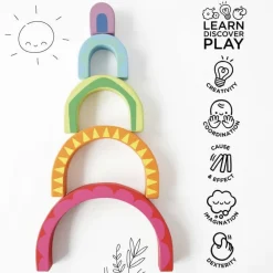 Le Toy Van Rainbow Tunnel Stacking Toy- Toys