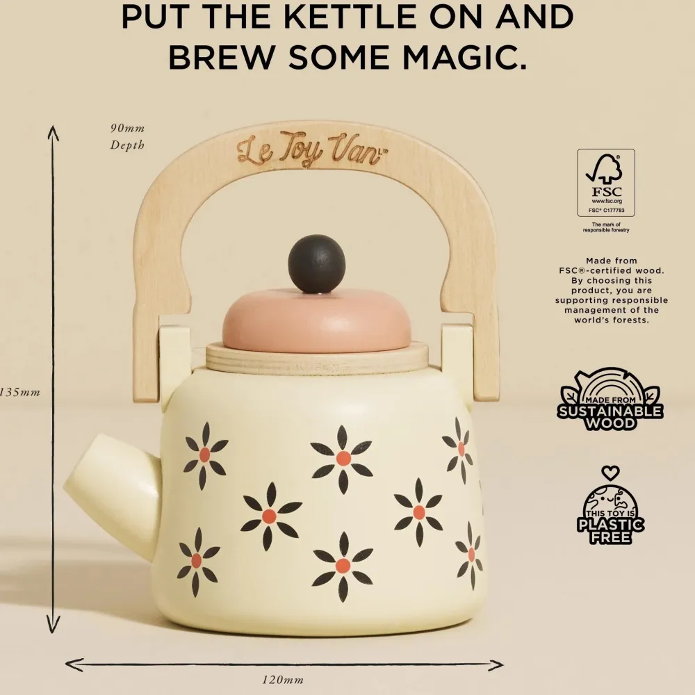 Le Toy Van Vintage Wooden Kettle- Children's Tea Sets|Toys