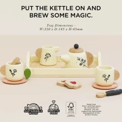 Le Toy Van Vintage Wooden Tea Set & Tray- Toys