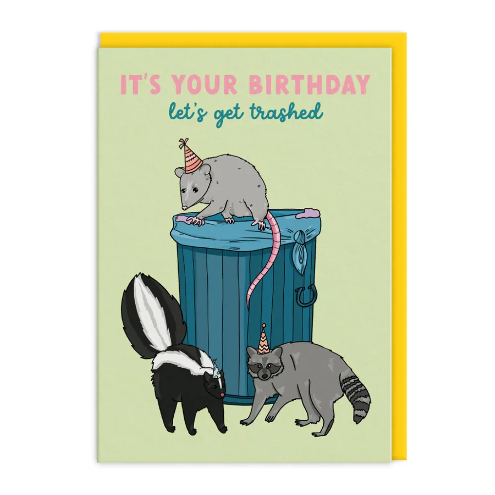 Let's Get Trashed Birthday Card- Greeting Cards