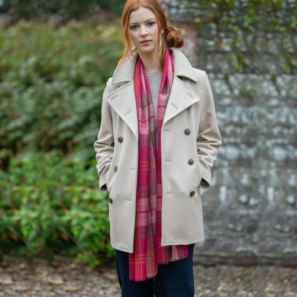 Lochcarron of Scotland Alba Hunting Rose Extra Fine Merino Stole- Scarves & Wraps