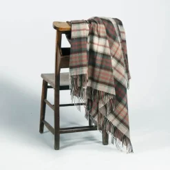 Lochcarron of Scotland Border MacDonald Dress Weathered Tartan Lambswool Blanket- Throws & Pillows