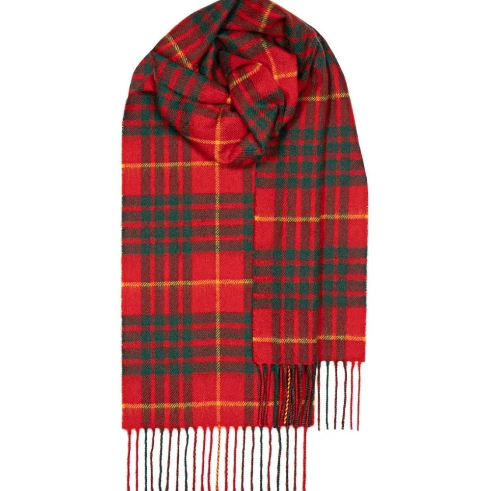 Lochcarron of Scotland Bowhill Cameron Modern Tartan Lambswool Scarf- Scarves & Wraps