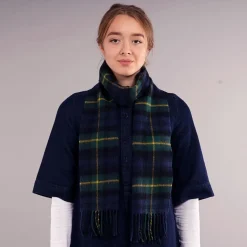 Lochcarron of Scotland Bowhill Gordon Clan Modern Tartan Lambswool Scarf- Scarves & Wraps