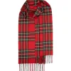 Lochcarron of Scotland Bowhill Stewart Royal Modern Tartan Long Lambswool Scarf- Scarves & Wraps