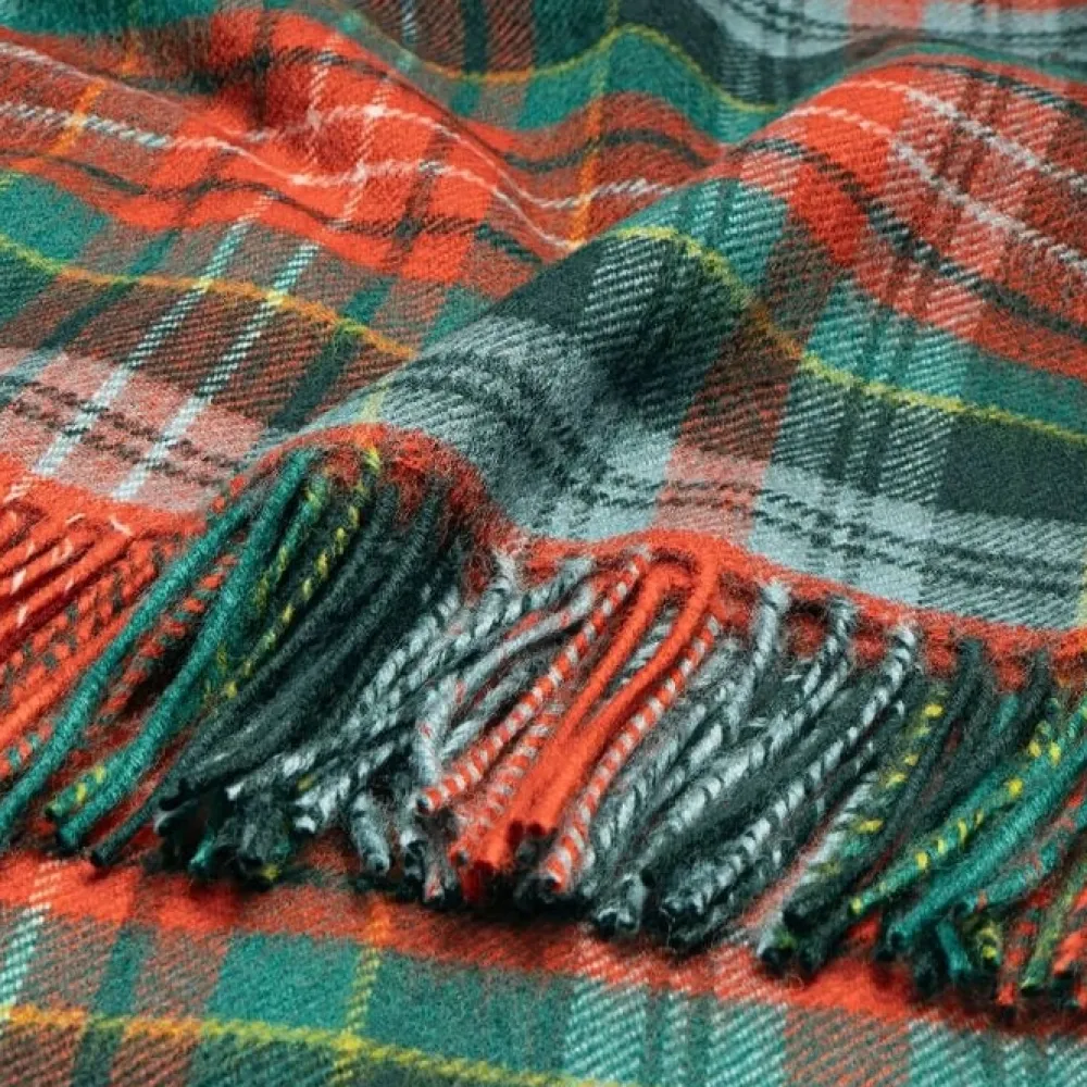 Lochcarron of Scotland Caledonia Ancient Tartan Lambswool Blanket- Throws & Pillows