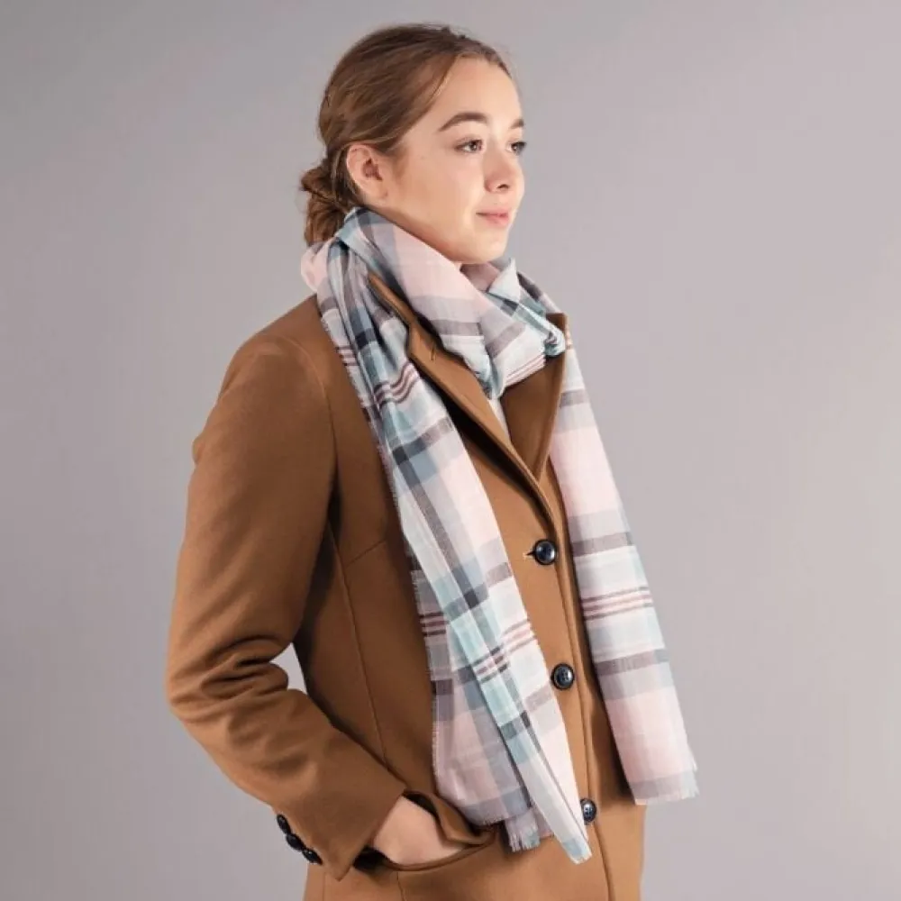 Lochcarron of Scotland Diana Princess of Wales Memorial Rose Tartan Extra Fine Merino Stole- Scarves & Wraps