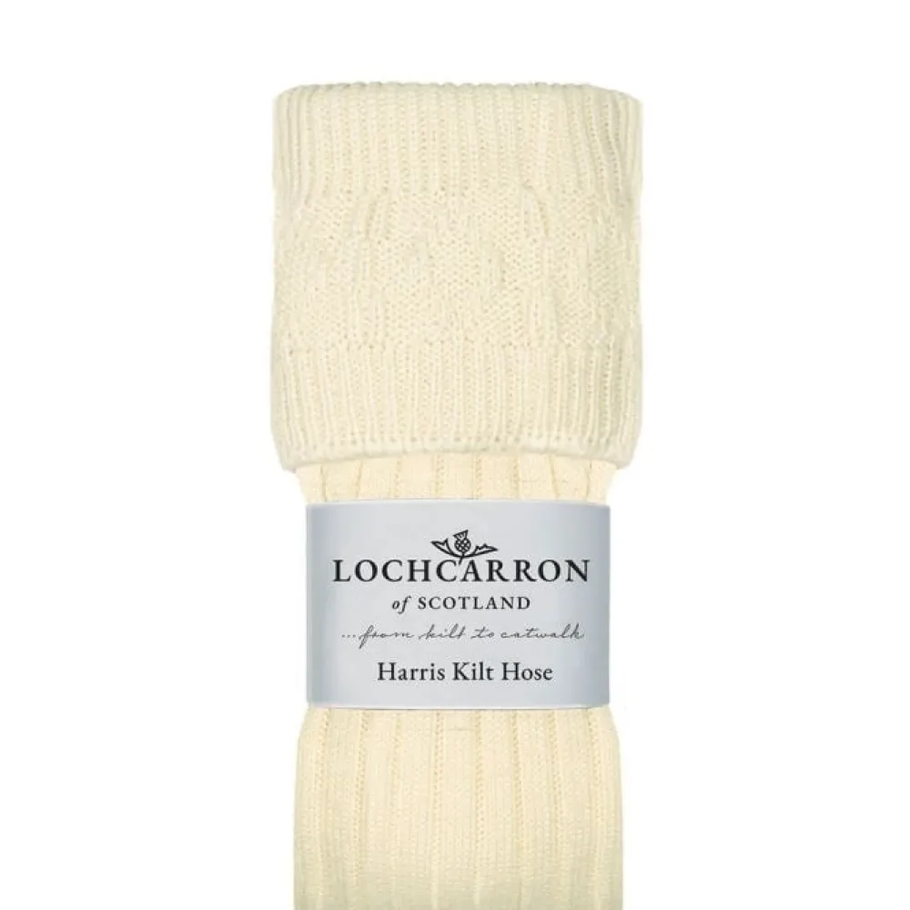 Lochcarron of Scotland Harris White Kilt Hose- Socks