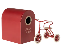 Maileg Abri à Tricycle, Mouse (Red)- Maileg|Toys