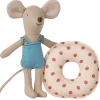 Maileg Beach Mouse with Float, Little Sister - Red Dot- Maileg|Toys