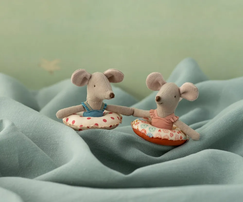 Maileg Beach Mouse with Float, Little Sister - Red Dot- Maileg|Toys
