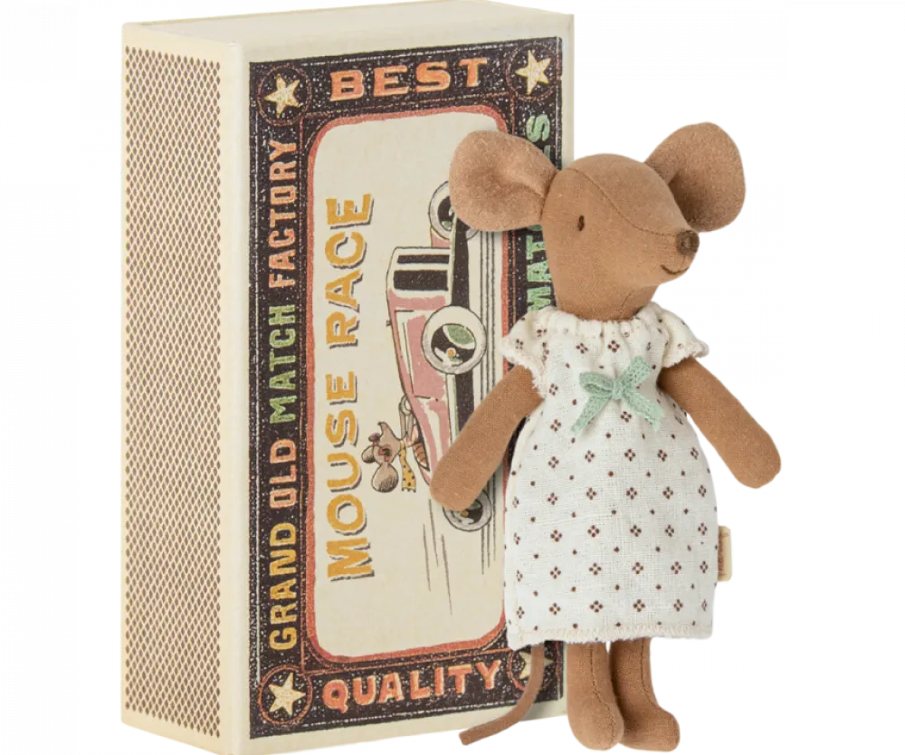Maileg Big Sister Mouse in Box - White Nightgown- Maileg|Toys