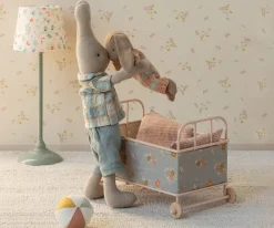 Maileg Bunny, Micro - Brown - Dusty Rose Knitted Suit- Maileg|Toys